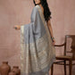 Anaita Grey Cotton Saree With Blouse