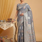 Anaita Grey Linen Woven Work Saree With Blouse