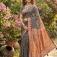 Anaita Grey Linen Woven Work Saree With Blouse