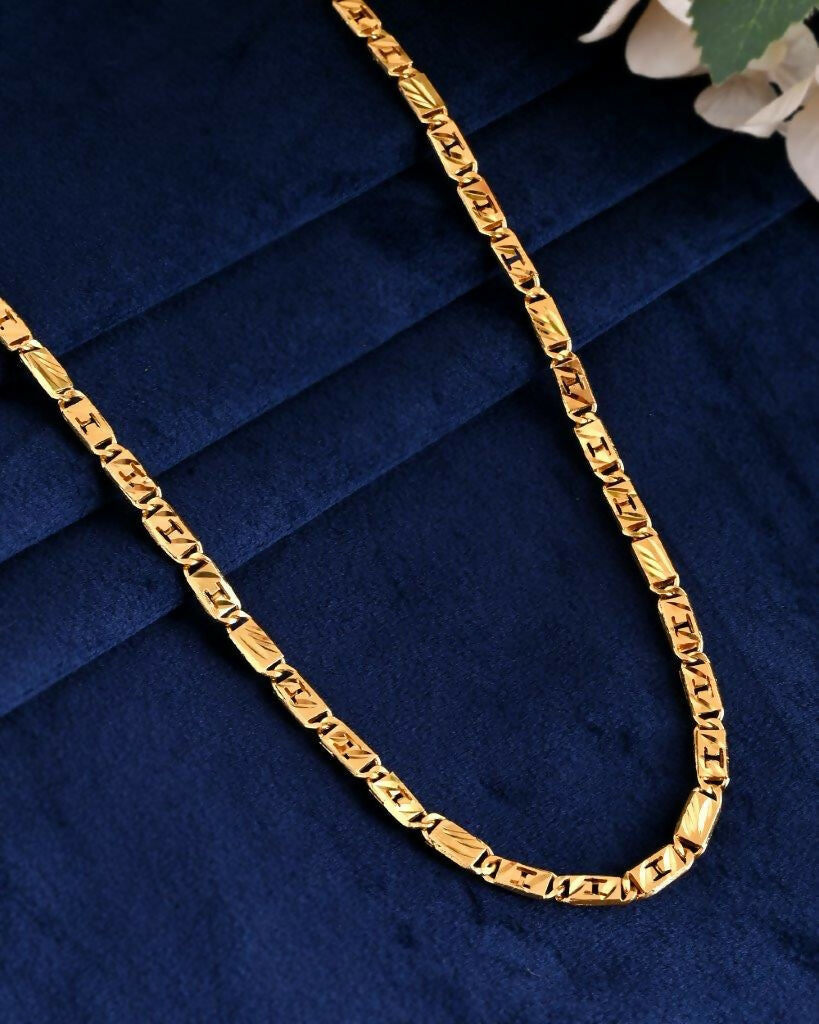 VOJ Gold-Polished Self Designed Biscuit Chain | Swadesiicart