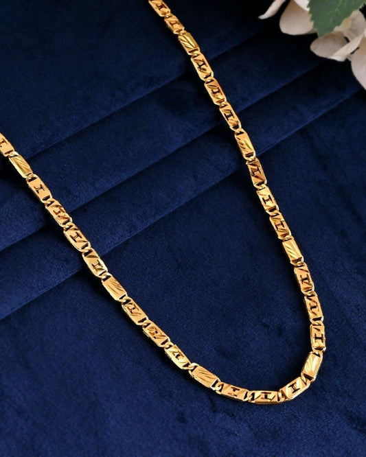 VOJ Gold-Polished Self Designed Biscuit Chain | Swadesiicart