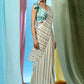 Sky Blue Pure Georgette Sequence work Ready to wear Saree with stitched Blouse - Satiksha | Swadesiicart