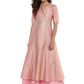 Ahalyaa Women's Pink Poly Silk Gold Foil Print Kurta | Swadesiicart