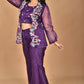 Morchari Women Hand Embroidery Crop Top-Purple - Swadesiicart