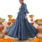 Jyoti Fashion Women's Blue Heavy Digital Printed Cotton Silk Anarkali Dress | Swadesiicart