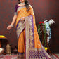 Lorenvalley Fashion Orange & Wine Patola Silk Woven Design Meenakari Weaving Saree - Swadesiicart