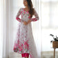 Joban Fashion White Kurta Set Organza Sequin Embroidery Work - Swadesiicart