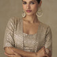 Vegaa Fashion Beige Georgette Embroidered & Hand Work Jacket Style Co-Ord Set - Swadesiicart