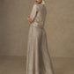 Vegaa Fashion Beige Georgette Embroidered & Hand Work Jacket Style Co-Ord Set - Swadesiicart