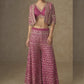 Vegaa Fashion Pink Georgette Embroidered & Hand Work Jacket Style Co-Ord Set - Swadesiicart