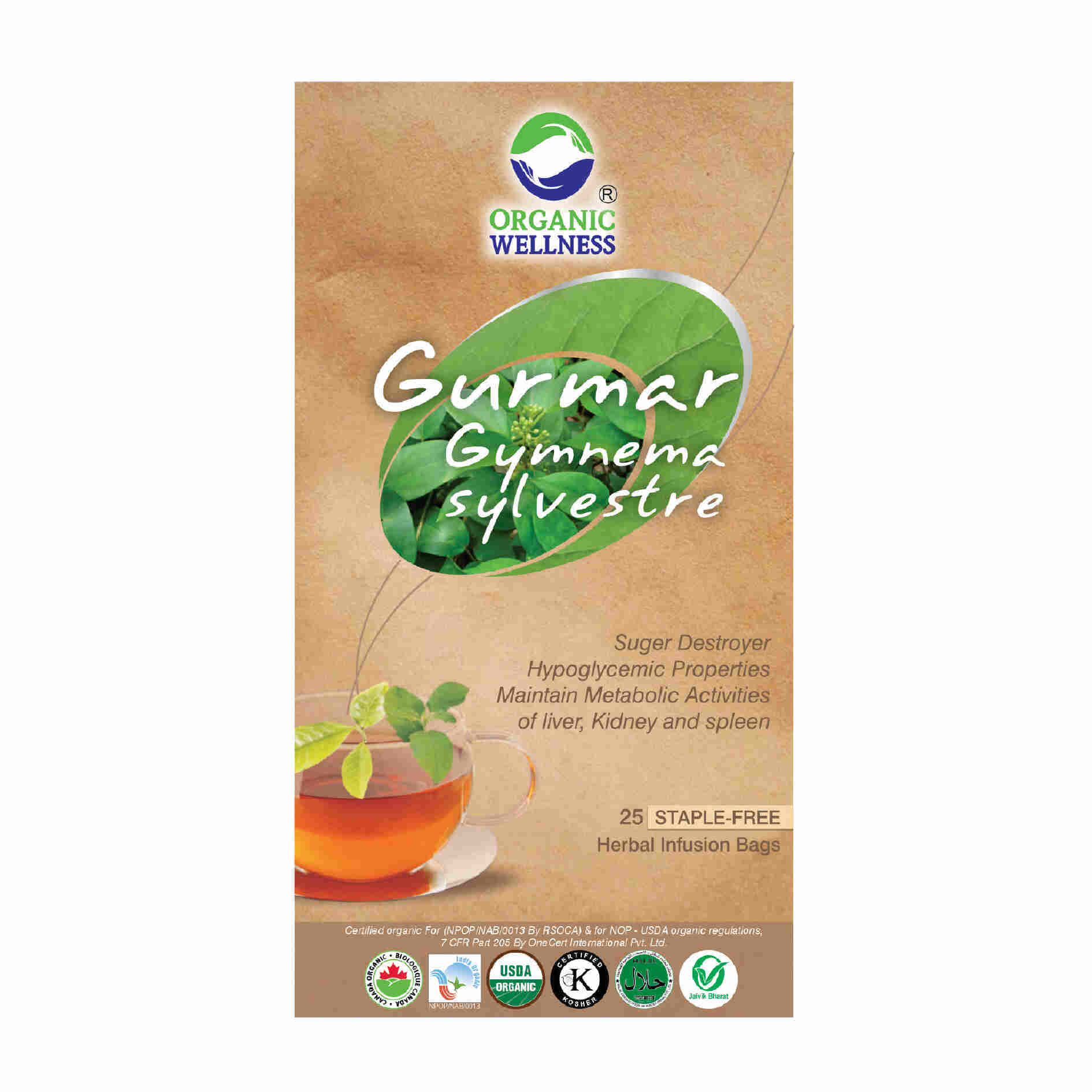 Organic Wellness Gurmaar Gymnema Sylvestre Teabags - Organic Wellness Products Private Limited