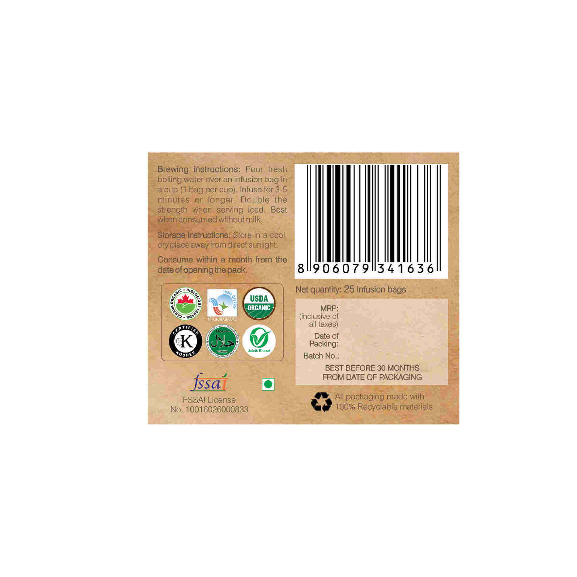 Organic Wellness Gurmaar Gymnema Sylvestre Teabags - Swadesiicart