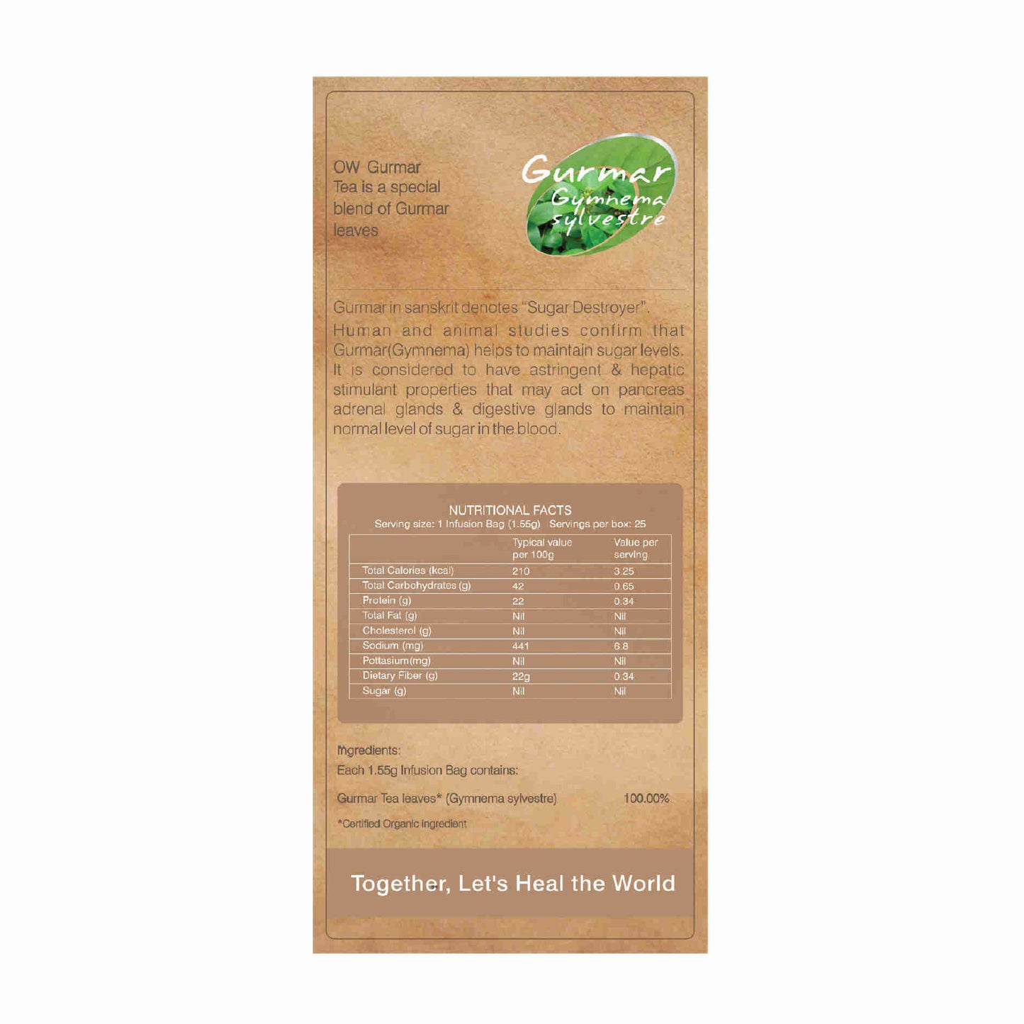 Organic Wellness Gurmaar Gymnema Sylvestre Teabags - Swadesiicart