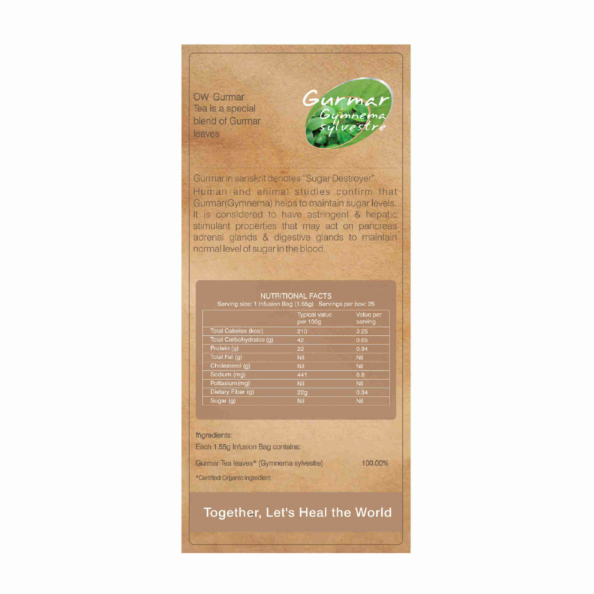 Organic Wellness Gurmaar Gymnema Sylvestre Teabags - Swadesiicart