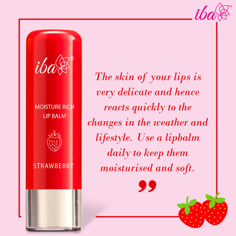 Iba Moisture Rich Lip Balm - Strawberry - Swadesiicart