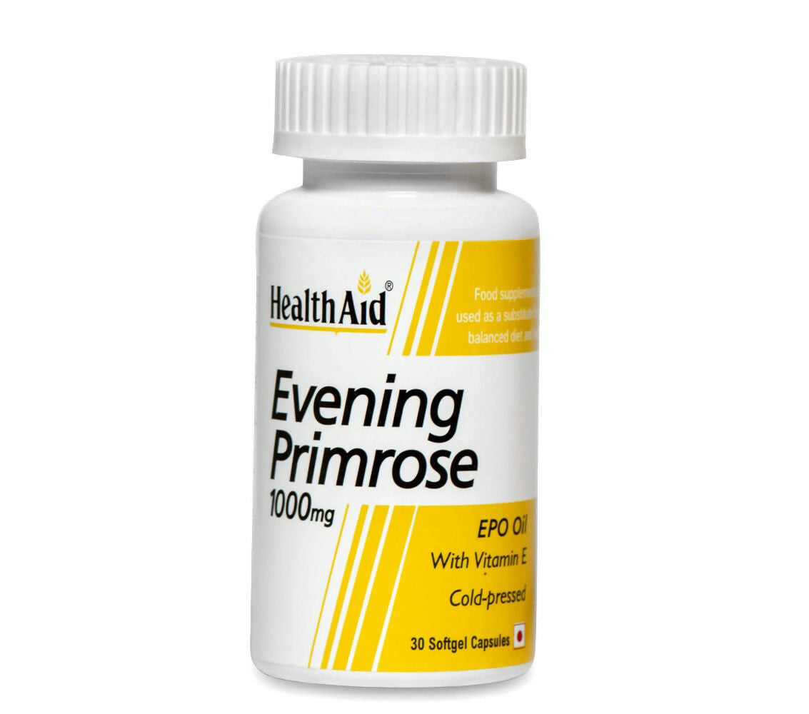 HealthAid Evening Primrose Oil 1000 mg With Vitamin E Softgel Capsules - Swadesiicart