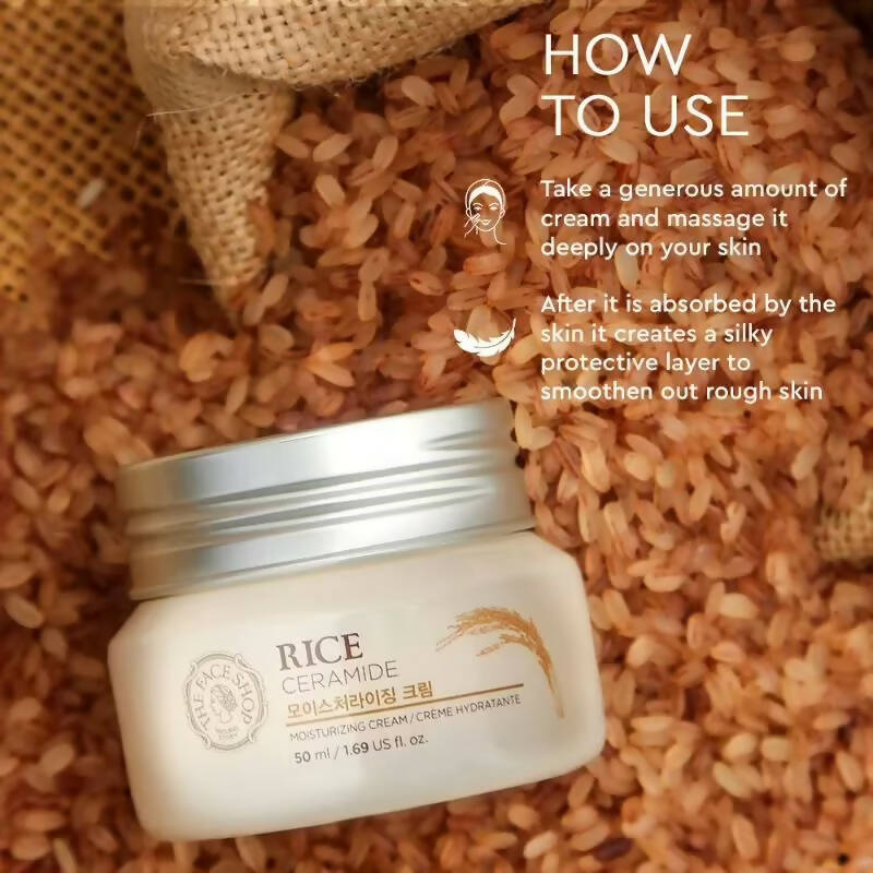 The Face Shop Rice & Ceramide Moisturizing Cream - Korean Skincare | Swadesiicart