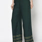 Aniyah Rayon Bottle Green Color Flared Slip-On Palazzo (AN-206K)