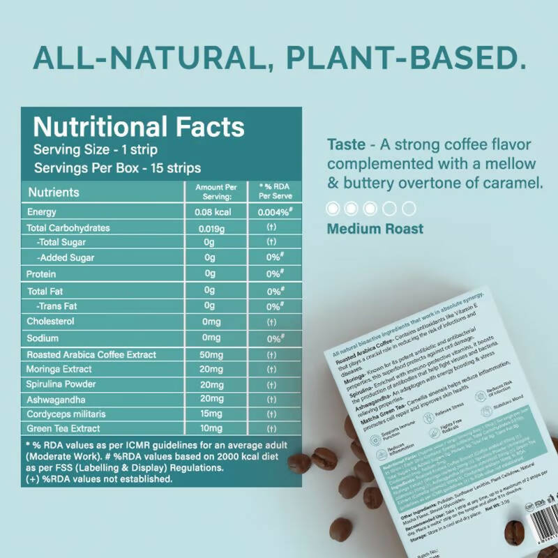 Wellbeing Nutrition Melts Superfood Latte Strips - Caramel Flavor - Swadesiicart