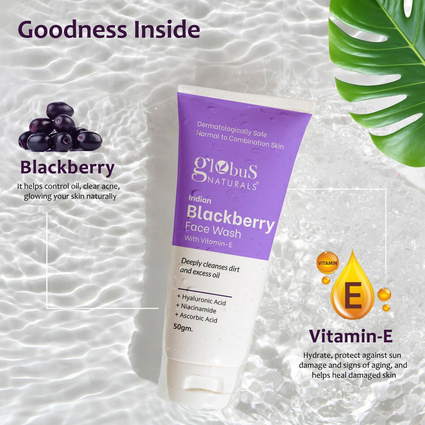 Globus Naturals Indian Blackberry Face Wash with Vitamin E | Swadesiicart