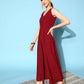 Ahalyaa Women Beautiful Maroon Crepe Brocade Ethnic Dress | Swadesiicart