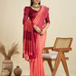Vishnu Weaves Women's Gajri Raw Silk Thread Woven Saree with Blouse - Swadesiicart