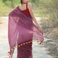 Very Much Indian Designer Pure Cotton Saree With All Over Linear Stripes - Maroon | Swadesiicart