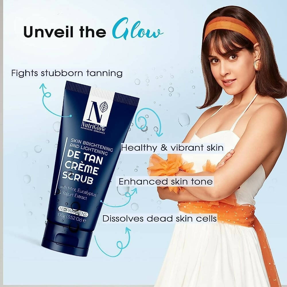 NutriGlow Advanced Organic De Tan Creme Scrub - Swadesiicart
