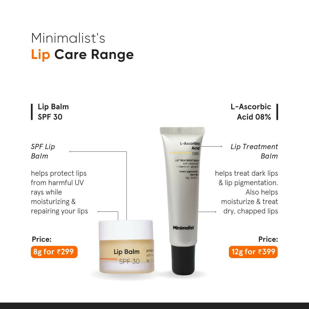 Minimalist 8% L-Ascorbic Acid Lip Treatment Balm - Swadesiicart