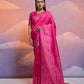 Vishnu Weaves Women's Rani Handloom Raw Silk Woven Border Saree with Blouse - Swadesiicart