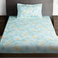 Story@home Arena Blue & Gold-Toned Printed 180 TC Bedsheet & Pillow Covers - Swadesiicart