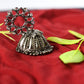 Mominos Fashion Johar Kamal Silver-Plated With Mirror Earrings Jhumkas - Swadesiicart
