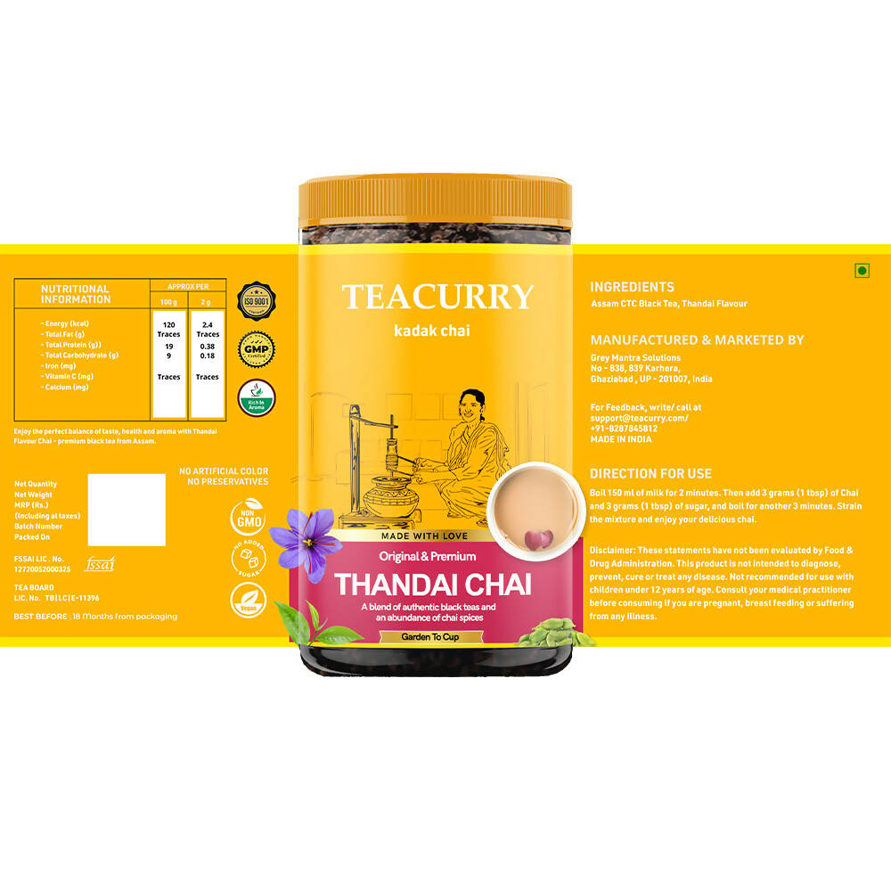 Teacurry Thandai Chai Powder - Swadesiicart