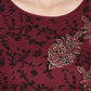 Aniyah Rayon Maroon Color Block Print Straight Kurta Palazzo Set (AN-184K)