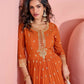 Anaita Yellow Embroidered Silk Anarkali Suits