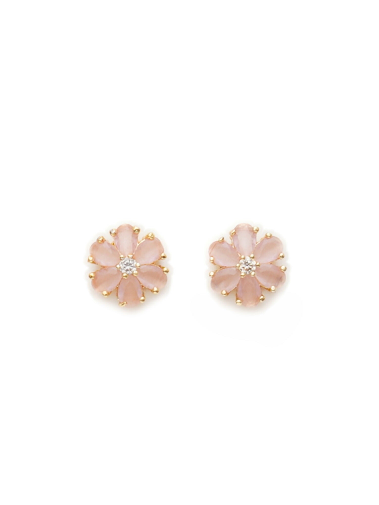 stone stud (peach) - Ruby Raang - Swadesiicart