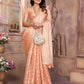 Aastha Fashion Peach Soft Organza Silk Weaving Saree
