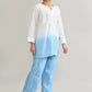 Joban Fashion Womens Cotton ChikanKari Sky Blue & White Cord set - Swadesiicart