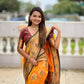 PR Fashion Mustard Orange Soft Banarasi Silk With Zari Weaving Meenakari Design Saree | Swadesiicart