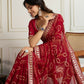 Ai Fashion Red Georgette Rajwadi Bandhani Print Party Wear Saree