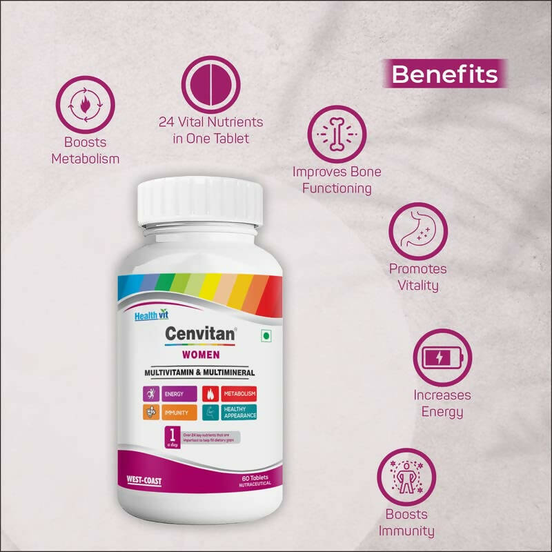 Healthvit Cenvitan Multivitamin Tablets for Women | Swadesiicart