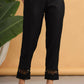 Juniper Women Black Rayon Solid Slim Fit Pant/Slim Pant | Swadesiicart