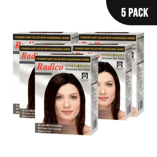 Radico Natural Herbal Based Permanent Hair Color - Dark Brown - Swadesiicart
