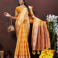 Lorenvalley Fashion Orange Cotton with Woven Design Zari Weaving Saree - Swadesiicart