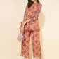 Janasya Women's Peach Chiffon Lurex Floral Printed Festive Regular Co-ords - Swadesiicart