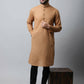 Even Apparels Brown Color Pure Cotton Men's Kurta With Band Collar (CHK1200) | Swadesiicart