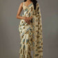 Beige Bright Moss Designer Digital Printed Party Wear Saree - Be Verly