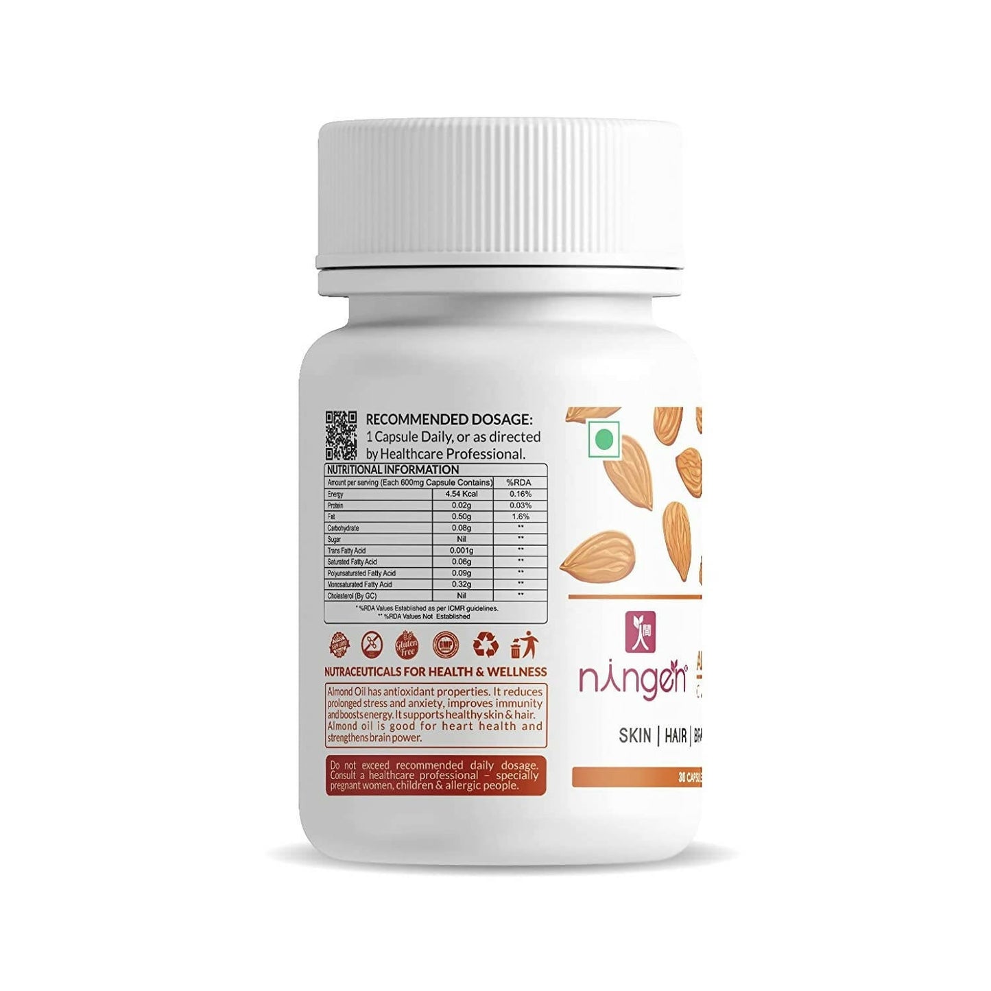 Ningen Almond Oil Capsules - Swadesiicart