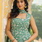 Janasya Sage Green Georgette Embroidered Kurta,Bottom & Dupatta | Swadesiicart