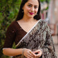 Coffee Poly Georgette Ethnic Motifs Saree with Unstitched Blouse - Hiral Fashion | Swadesiicart